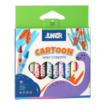 Пастели Junior Cartoon 12 цвята - 8605028809639 - Онлайн книжарница Ciela | ciela.com