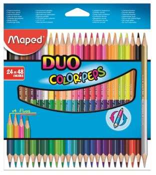 Двуцветни моливи Maped - 24 броя - 48 цвята