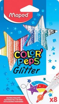 Флумастери Maped Color Peps Glitter - 8 цвята - Онлайн книжарница Сиела | Ciela.com