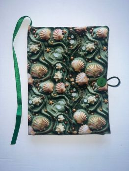 Подвързия за книга - Морски десен - зелена