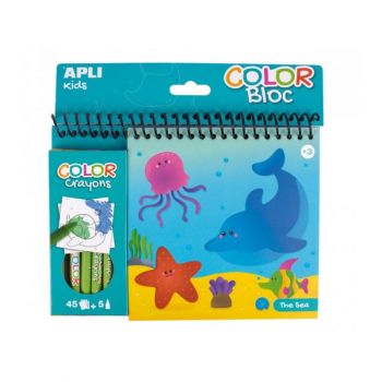 Книжка за оцветяване Apli Океан + 5 цветни пастела - 8410782152088 - Онлайн книжарница Ciela | Ciela.com