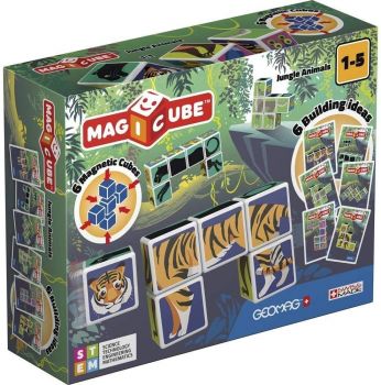 Магнитни кубчета Geomag - Животни от джунглата, 6 части - 871772001454 - Онлайн книжарница Ciela | ciela.com