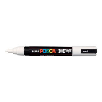 Перманентен маркер POSCA PC-5M объл връх 1.8-2.5 mm - Бял