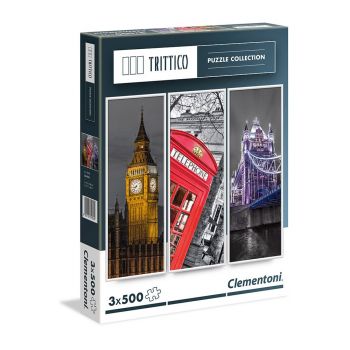 Три пъзелa по 500 части LONDON CLEMENTONI TRITTICO