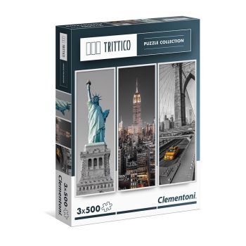 Три пъзелa по 500 части NEW YORK CLEMENTONI TRITTICO